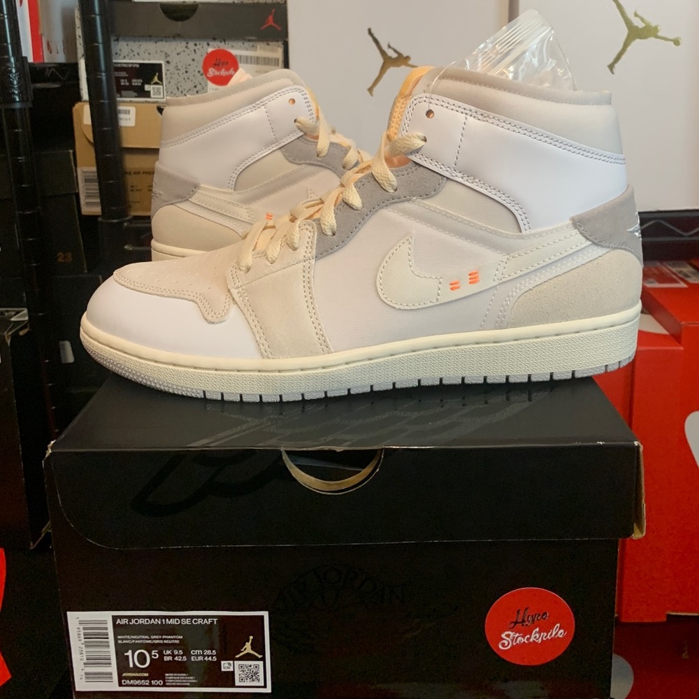 Nike Air Jordan 1 Mid SE Craft Inside Out White Shoes DM9652-100 DQ3726-100
